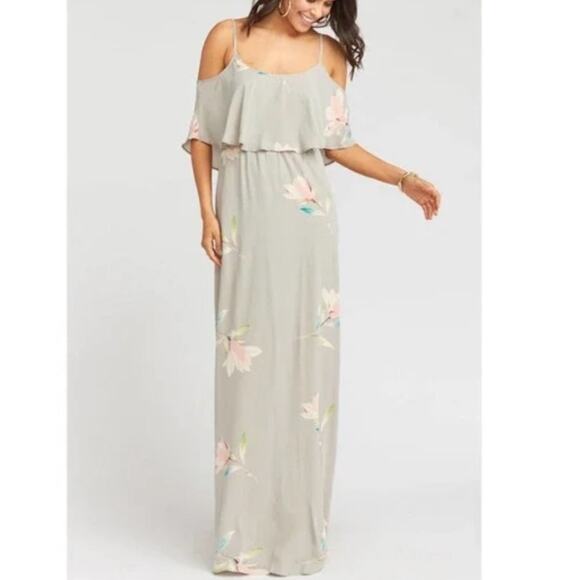 NWT Show Me Your Mumu Caitlin Ruffle Maxi Gown Lily Showers Bridesmaid Dress Med - Picture 2 of 16